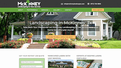 Web Design Example - McKinney Landscaping & Tree (400px)