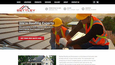 Web Design Example - Bettley Roof (400px)